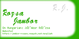 rozsa jambor business card